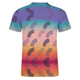 Unisex Half Rainbow Gradient Pattern Cotton T-Shirt