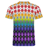 Pride Rainbow Colors Argyle Cotton T-Shirt