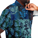Blue Embossed Tiles Button Down Shirt