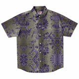 Embossed Purple Velvet Button Down Shirt 3