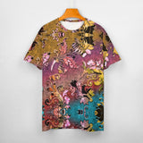 Embossed Botanical pattern cotton t-shirt 2