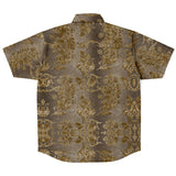 Embossed Gold Velvet Button Down Shirt 6