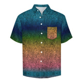 Gradient Texture Pattern Faux Linen Button Down Shirt with chest pocket 3