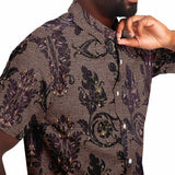 Linen Pattern Embossed Button Down Shirt 5