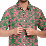 Pink Conifer Art Deco Button Down