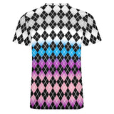 Gradient Argyle Colors Cotton T-shirt