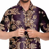 Embossed Champagne Velvet Button Down Shirt 9