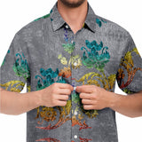 Embossed Rainbow Velvet Button Down Shirt