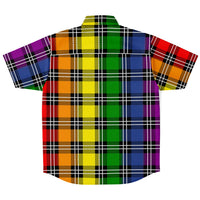 Rainbow Plaid Button Down Shirt
