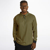 Striped Long Sleeve Polo