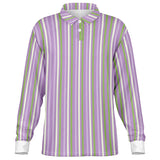 Multicolor Striped Long Sleeve Polo