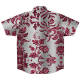 Embossed Claret Velvet Button Down Shirt 2