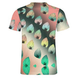 Gradient Leaves Pattern Cotton T-Shirt 2