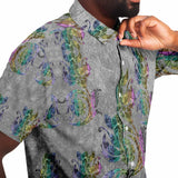 Embossed Rainbow Velvet Button Down Shirt 2