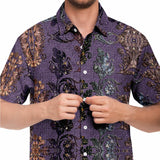 Linen Pattern Embossed Button Down Shirt