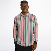 Multi Color Striped Long Sleeve Polo