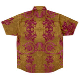 Embossed Red and Gold Velvet Button Down Shirt 6