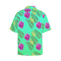 Hawaiian Leaves flowers Shirt with Chest Pocket