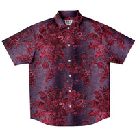 Burgundy Leaf Pattern Button Down