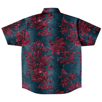 Burgundy Leaf Pattern Button Down