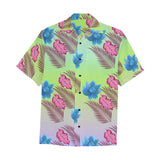 Hawaiian Leaves flowers Shirt with Chest Pocket