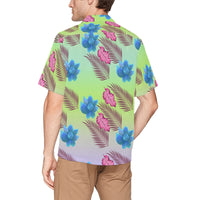 Hawaiian Leaves flowers Shirt with Chest Pocket