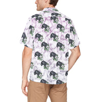 Black Panther Marble Hawaiian Shirt with Chest Pocket