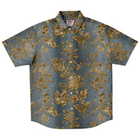 Gold Leaf Pattern Button Down