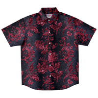 Burgundy Leaf Pattern Button Down