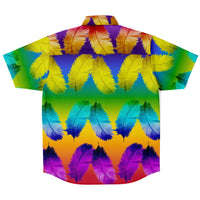 Pride Feather Pattern Button Down