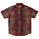 Burgundy Leaf Pattern Button Down