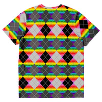 Monochrome Rainbow Argyle T-shirt