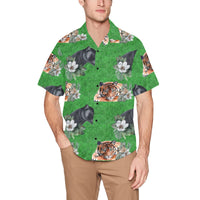 Tiger Jaguar Hawaiian Shirt with Chest Pocket