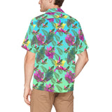 Hawaiian Leaves flowers Shirt with Chest Pocket