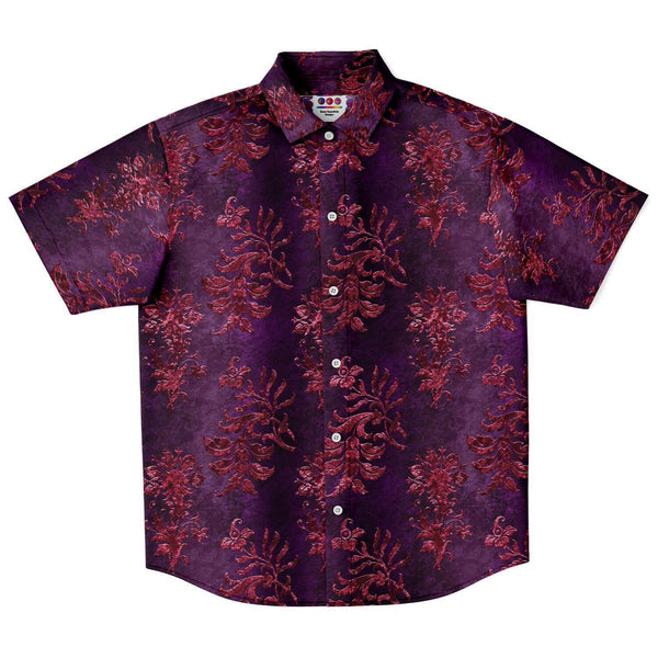 Burgundy Leaf Pattern Button Down