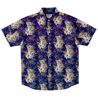 Purple Cheetah Pattern Button Down