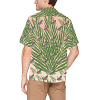 Hawaiian Leaves flowers Shirt with Chest Pocket