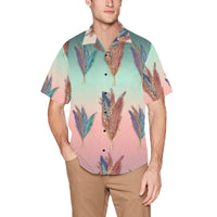 Pampas Grass Hawaiian Shirt with Chest Pocket