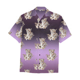 Cheetahs Purple Gradient Hawaiian Shirt with Chest Pocket