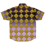 Jewel-tone Diamond Pattern Button Down