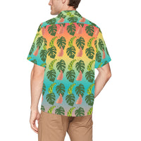 Hawaiian Leaves flowers  Shirt with Chest Pocket