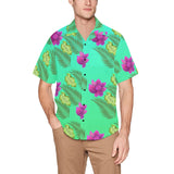 Hawaiian Leaves flowers Shirt with Chest Pocket