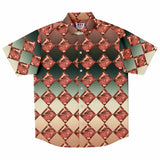 Jewel-tone Diamond Pattern Button Down