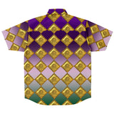 Jewel-tone Diamond Pattern Button Down