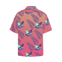 Hawaiian Leaves Bird  Shirt with Chest Pocket