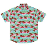 Retro Neon Tropical Pattern Button Down