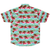 Retro Neon Tropical Pattern Button Down