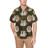 Lion Cheetah Hawaiian Shirt with Chest Pocket