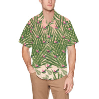 Hawaiian Leaves flowers Shirt with Chest Pocket