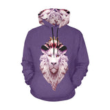 Pullover Majestic Lion Purple Hoodie